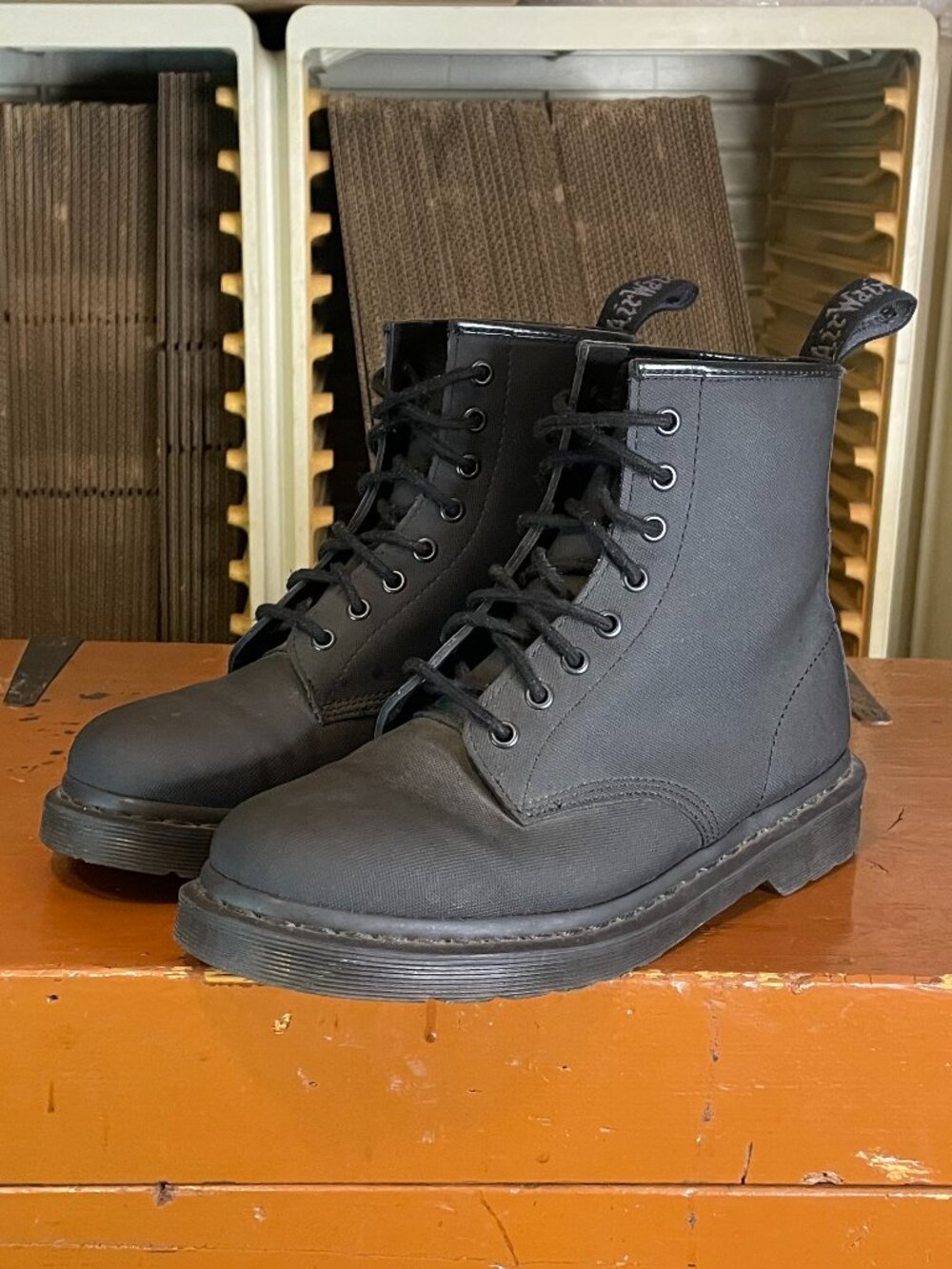 DOC MARTEN 1460 Men's Size 9 Women's 10 Ballistic Combat Mono Black Boots